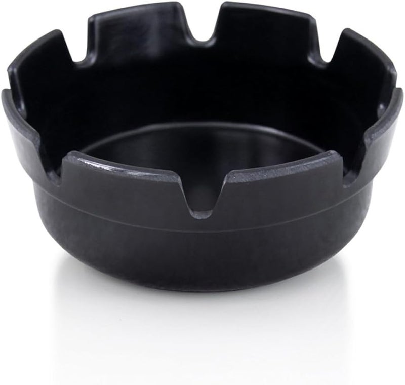 Black Plastic Ashtray 4Pcs with 8 Cigarette Slots Unbreakable Smokeless for Indoor Outdoor Patio - Image 4